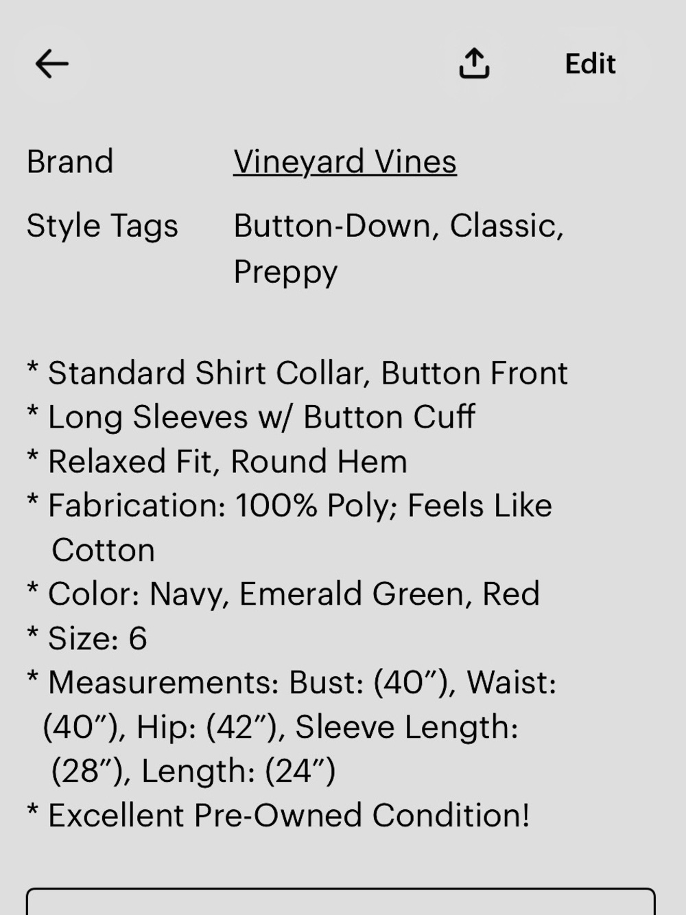 Vineyard Vine Women’s Green and Red Plaid Button-Down Shirt - Picture 6 of 6